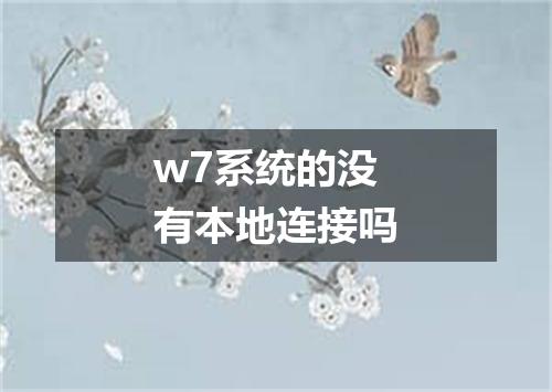 w7系统的没有本地连接吗