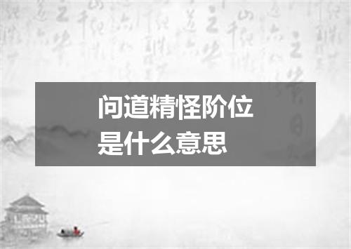 问道精怪阶位是什么意思