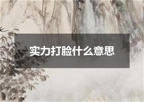 实力打脸什么意思