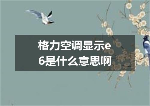 格力空调显示e6是什么意思啊