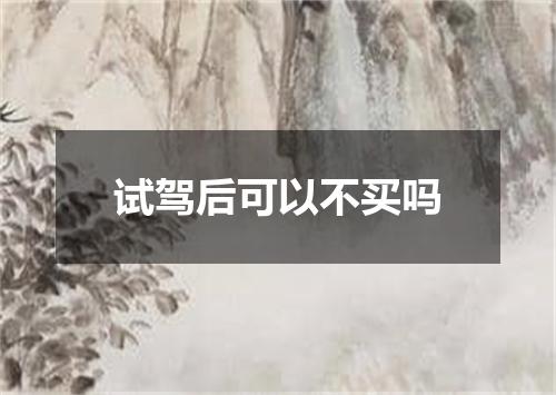 试驾后可以不买吗