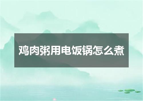 鸡肉粥用电饭锅怎么煮