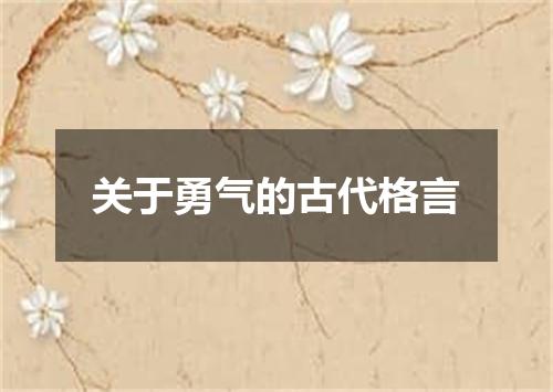 关于勇气的古代格言
