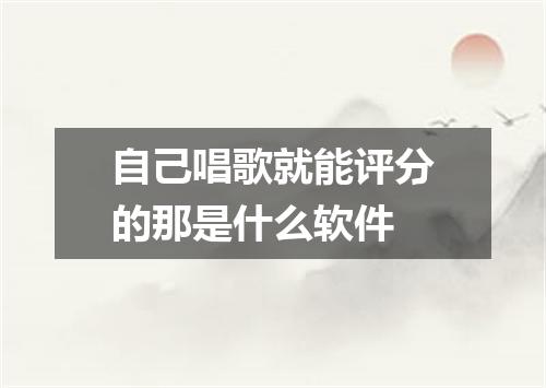 自己唱歌就能评分的那是什么软件