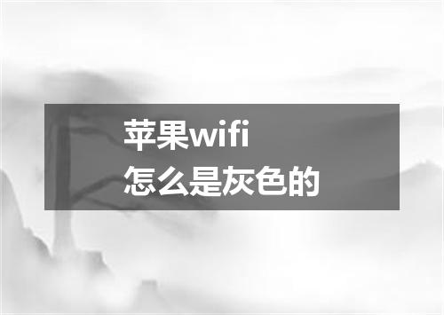 苹果wifi怎么是灰色的