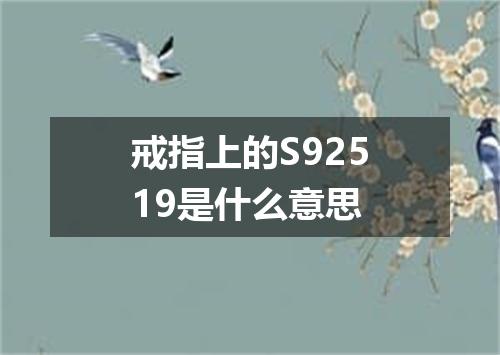 戒指上的S92519是什么意思