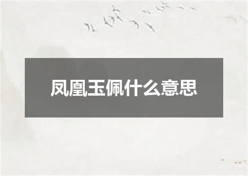 凤凰玉佩什么意思