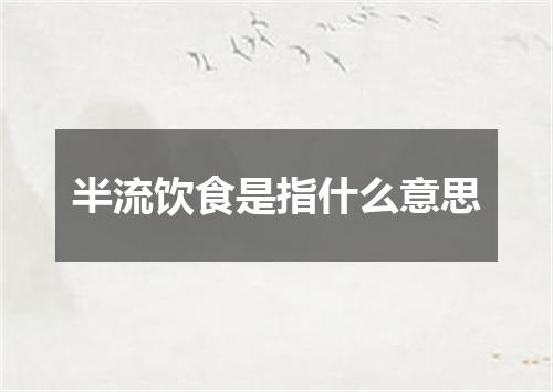 半流饮食是指什么意思