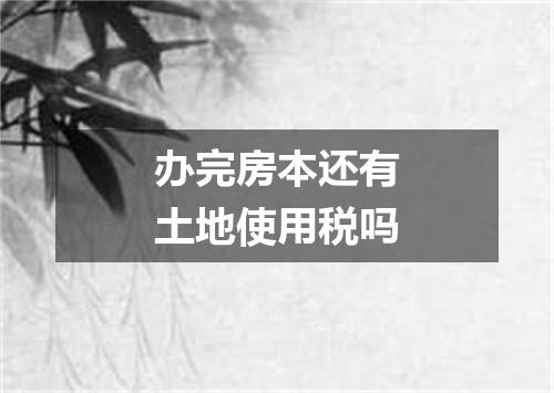 办完房本还有土地使用税吗