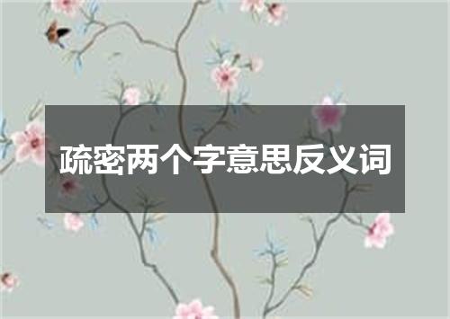 疏密两个字意思反义词