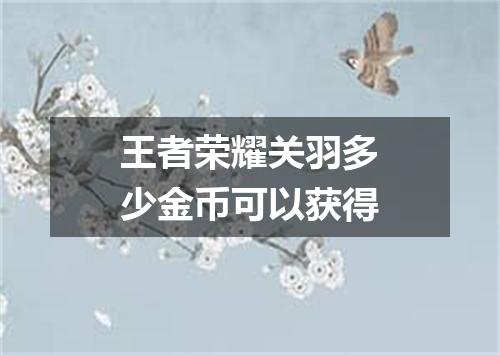 王者荣耀关羽多少金币可以获得