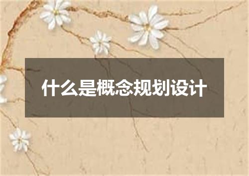 什么是概念规划设计