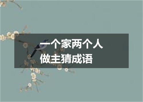 一个家两个人做主猜成语