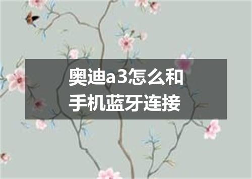 奥迪a3怎么和手机蓝牙连接
