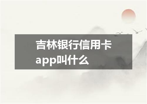 吉林银行信用卡app叫什么