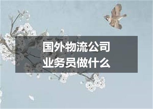 国外物流公司业务员做什么