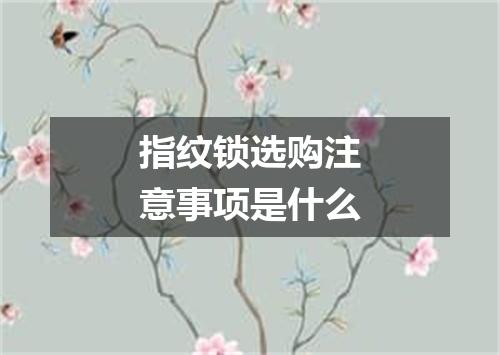 指纹锁选购注意事项是什么