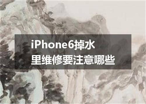 iPhone6掉水里维修要注意哪些
