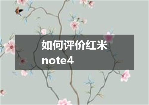 如何评价红米note4