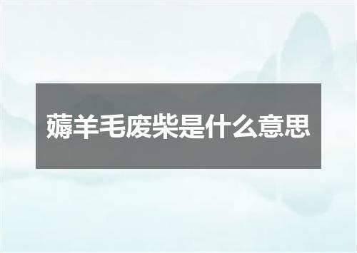 薅羊毛废柴是什么意思