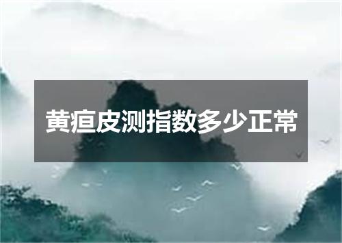 黄疸皮测指数多少正常