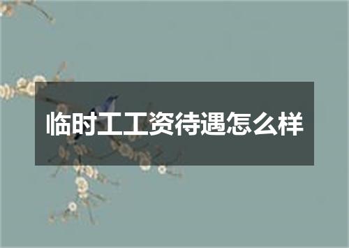 临时工工资待遇怎么样