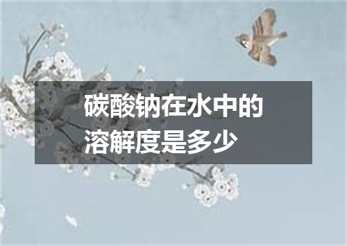 碳酸钠在水中的溶解度是多少