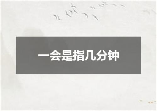 一会是指几分钟