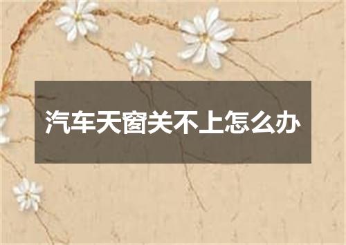 汽车天窗关不上怎么办