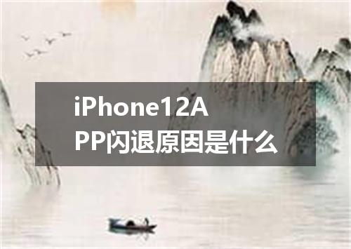 iPhone12APP闪退原因是什么