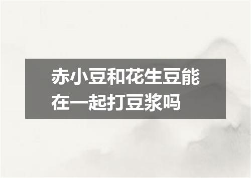 赤小豆和花生豆能在一起打豆浆吗