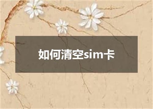 如何清空sim卡