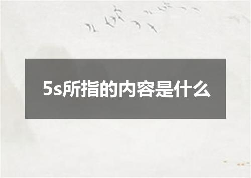 5s所指的内容是什么
