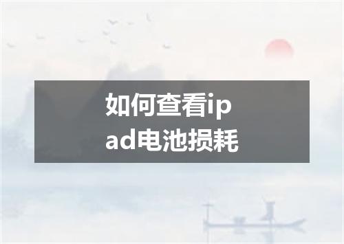 如何查看ipad电池损耗