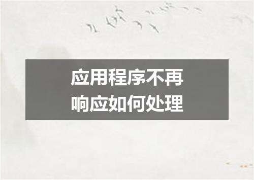 应用程序不再响应如何处理