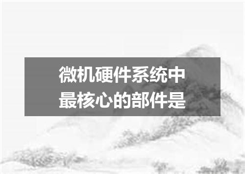 微机硬件系统中最核心的部件是