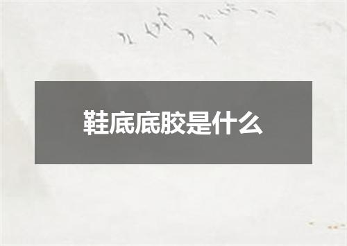 鞋底底胶是什么