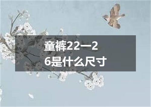 童裤22一26是什么尺寸