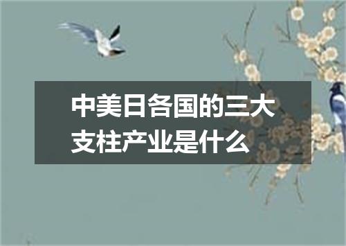 中美日各国的三大支柱产业是什么