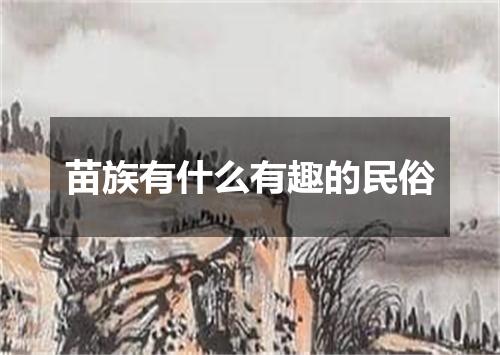 苗族有什么有趣的民俗