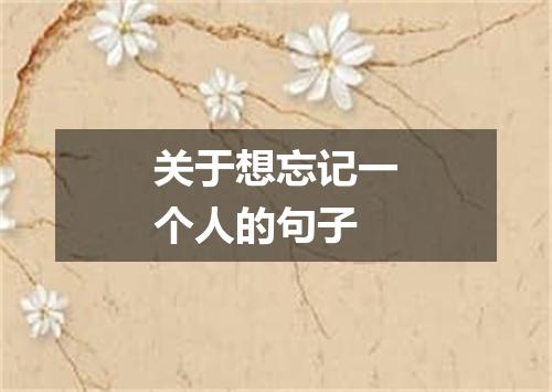 关于想忘记一个人的句子