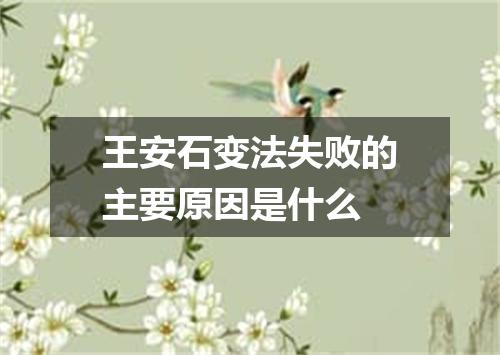 王安石变法失败的主要原因是什么