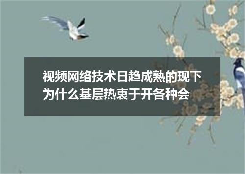 视频网络技术日趋成熟的现下为什么基层热衷于开各种会