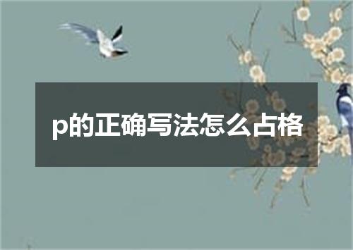 p的正确写法怎么占格