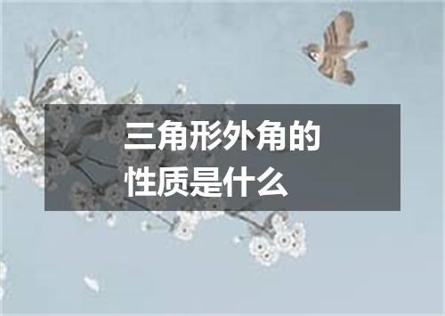 三角形外角的性质是什么