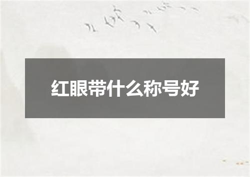 红眼带什么称号好
