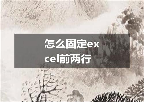 怎么固定excel前两行