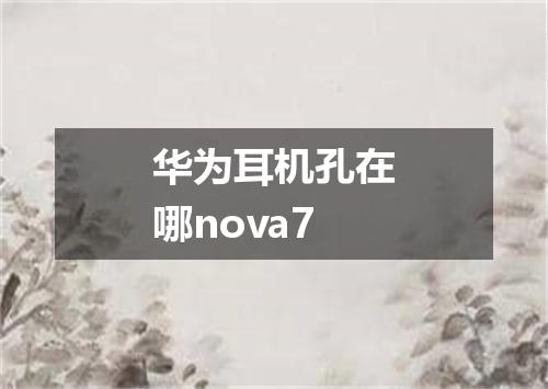 华为耳机孔在哪nova7