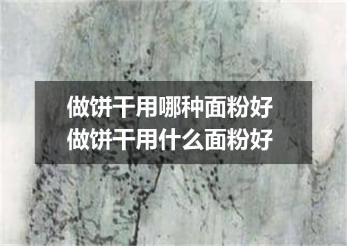 做饼干用哪种面粉好 做饼干用什么面粉好