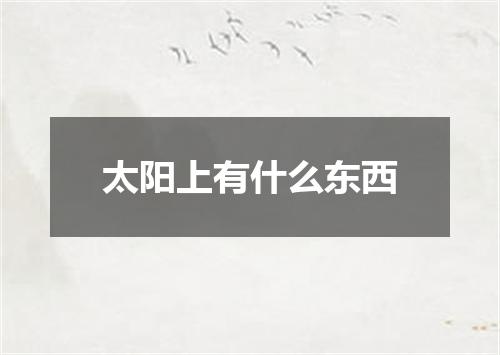 太阳上有什么东西